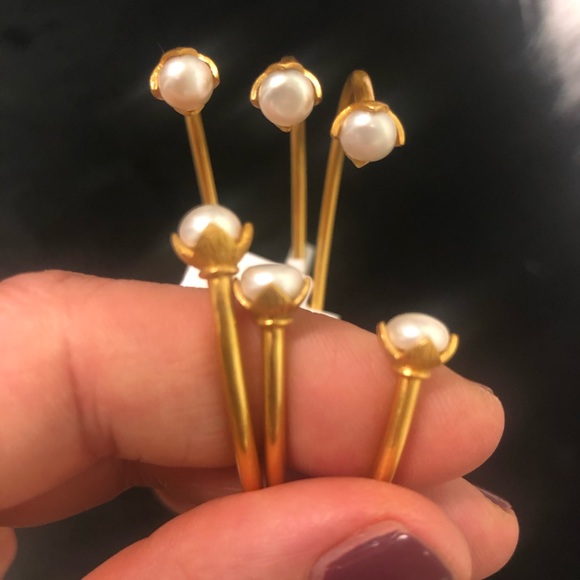 Julie Vos Penelope Petite Pearl Open Bangles *NWT* - Picture 1 of 2